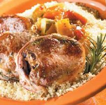 noisettes d'agneau en brochette au romarin et couscous