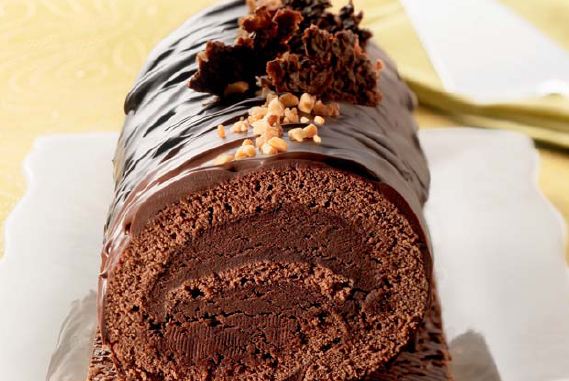 bûche chocolatee croustillante