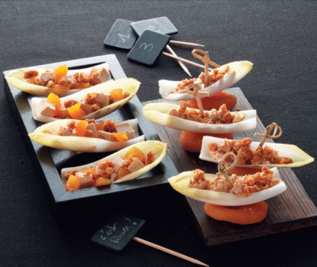 endives aperitives au foie gras et speculoos