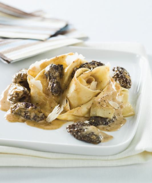 pâtes à la sauce cremeuse aux morilles